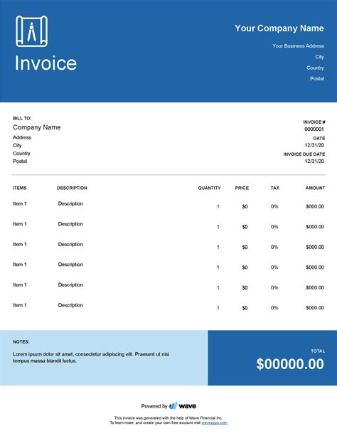Architect Invoice Template Excel
